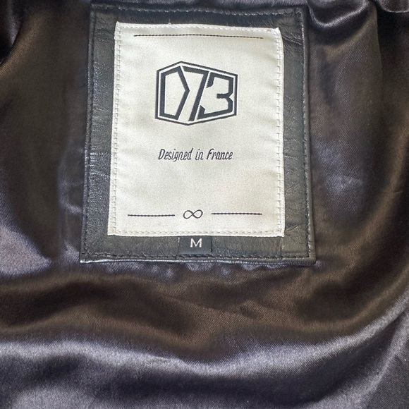 D73 Black Leather Biker Jacket Woven Leather Women’s Size M - Picture 8 of 15